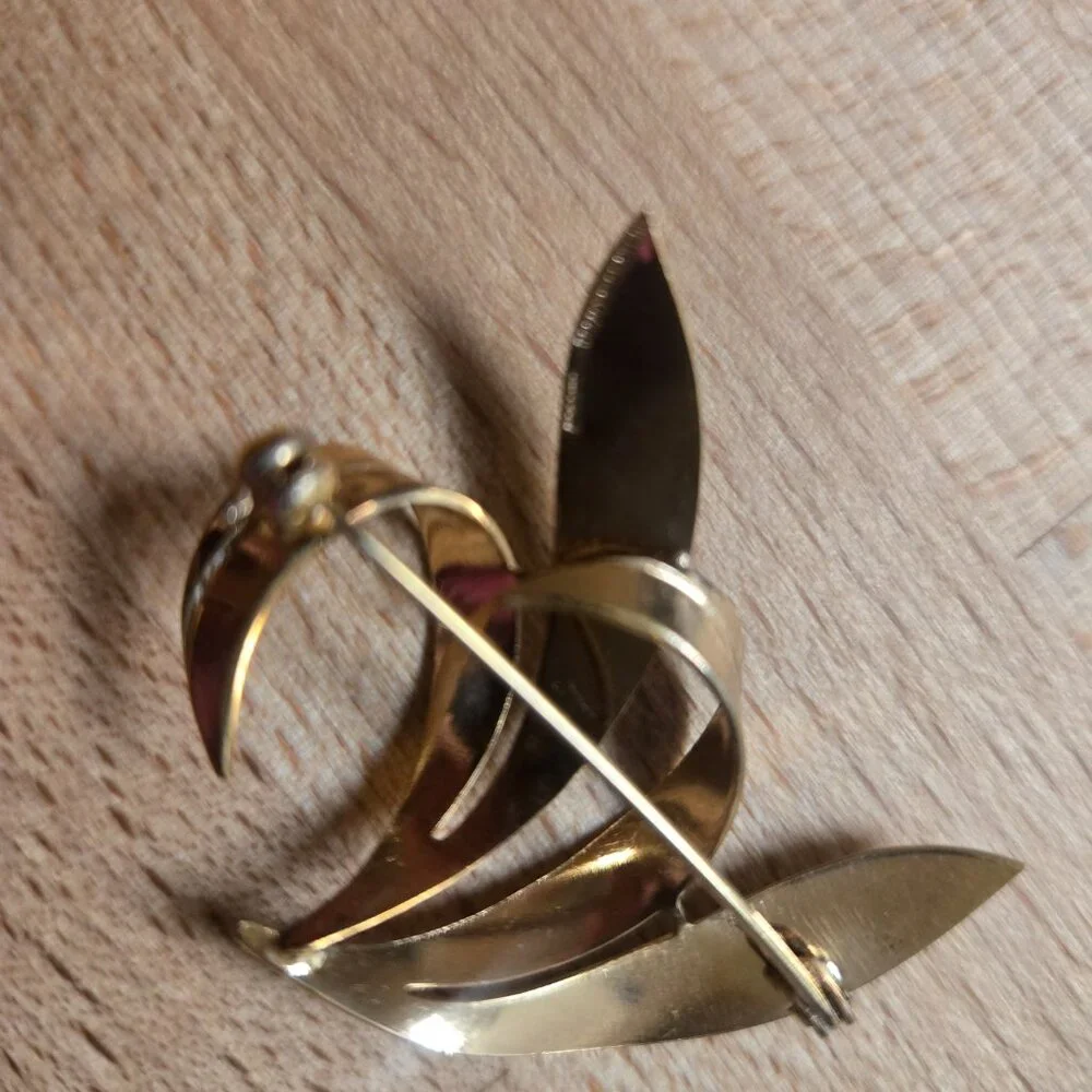 Vintage Rolled Gold 10/000 Multi-Leaf Brooch (German) - Picture 3 of 5
